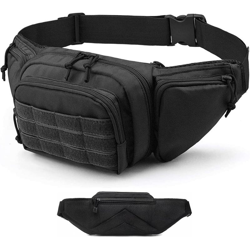 Fishing Belt - 600Dオックスフォード製マルチポケットウエストパック、調節可能なアウトドアユーティリティベルトバッグ（ハイキング、釣り、サイクリング、キャンプ、旅行用）