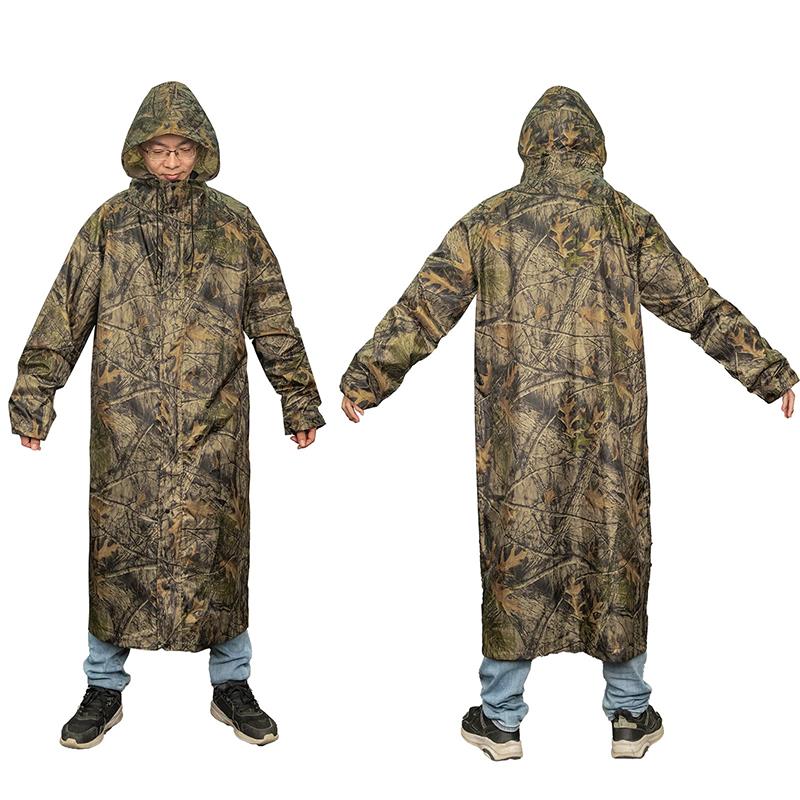 迷彩柄レインコート 大人用 ロング丈 防風防水 ワンピース  - Fishing Rain Suit のレビューと価格