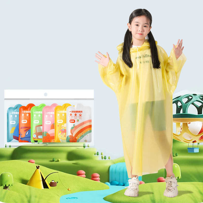6 ピース/セット肥厚使い捨て子供用レインウェアポータブルカ - Fishing Rain Suit のレビューと価格